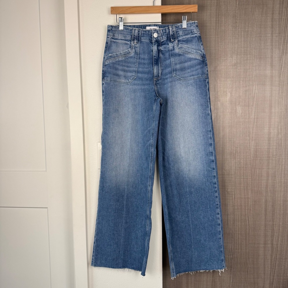NEW Paige Anessa 31" High Rise Wide Leg Jeans in Viva Size 28 - Picture 5 of 15